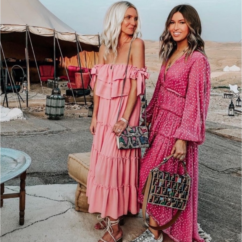 MISA Off Shoulder Micaela Coral Dress